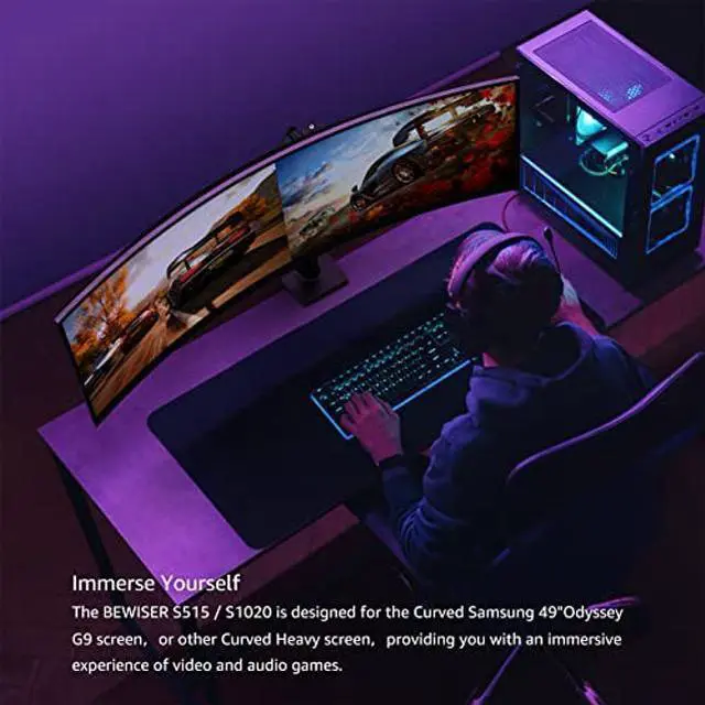 Alt view image 5 of 5 - Heavy Duty Aluminum Single Gas Spring Monitor Arm Suit for Flat/Ultrawide/Cruved Monitor 34-49 inch and New 57 inches Screen Weight Capacity up to 44lbs,Black