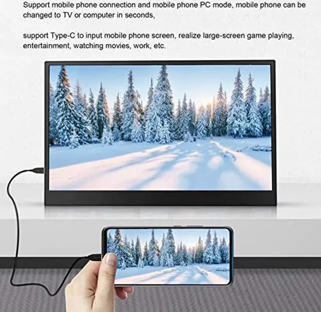 Alt view image 4 of 5 - ciciglow Portable Monitor,15.6inch 1080P HDR USB C Laptop Monitor HDMI Computer Display IPS Ultrathin Gaming Monitor,External Monitor for Laptop PC Phone PS4 Xbox Switch