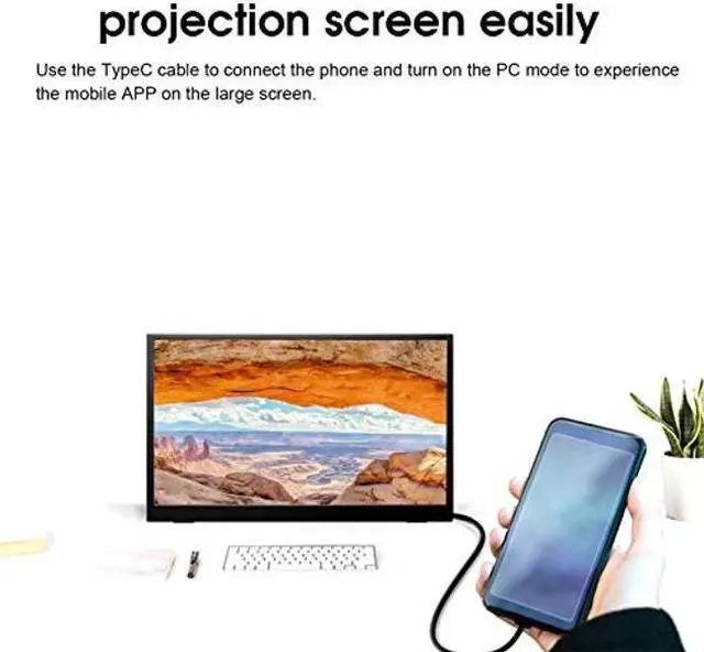 Alt view image 5 of 5 - ciciglow Portable Monitor,15.6inch 1080P HDR USB C Laptop Monitor HDMI Computer Display IPS Ultrathin Gaming Monitor,External Monitor for Laptop PC Phone PS4 Xbox Switch