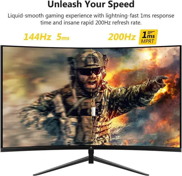 Alt view image 2 of 5 - Z-Edge 27-inch Curved Gaming Monitor 16:9 1920x1080 200/144Hz 1ms Frameless LED Gaming Monitor, UG27 AMD Freesync Premium Display Port HDMI Built-in Speakers