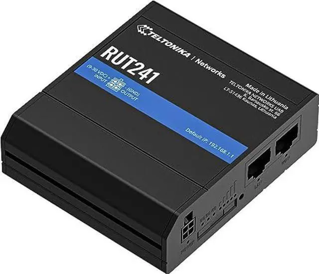 Alt view image 2 of 5 - Teltonika RUT241098000 Model RUT241 Industrial Cellular Router; 4G and 3G Connectivity; for use in North America; Compatible with Verizon, AT&T, and T-Mobile; WAN Failover with Auto Switching