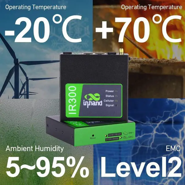 Alt view image 3 of 5 - IR302 InHand Networks IR302 Industrial IoT 4G LTE VPN Cellular Router, LTE Cat 4 Without Wi-Fi, Support T-Mobile, AT&T & Verizon, UL Certification