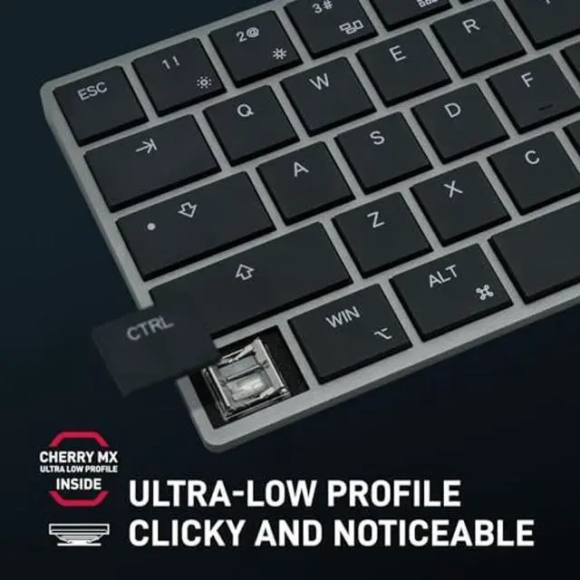 Alt view image 2 of 5 - BAROCCOMiSTEL AIRONE Mechanical Keyboard, 65% Layout, Cherry MX ULP Switch, RGB Backlit, USB-C Cable, Windows/MacOS/iOS, Macro Support, Portable, Super Slim/Super Light, Silver- Click