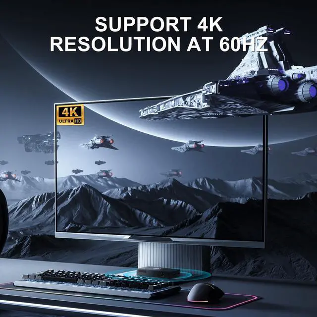 Alt view image 4 of 5 - AIOEXPC Mini Computer Stick with Windows 11 Pro Intel Celeron J4125 8GB DDR4 256GB SSD PC Stick Support UHD 4K 60Hz WiFi 2.4G/5G Gigabit Ethernet BT 4.2