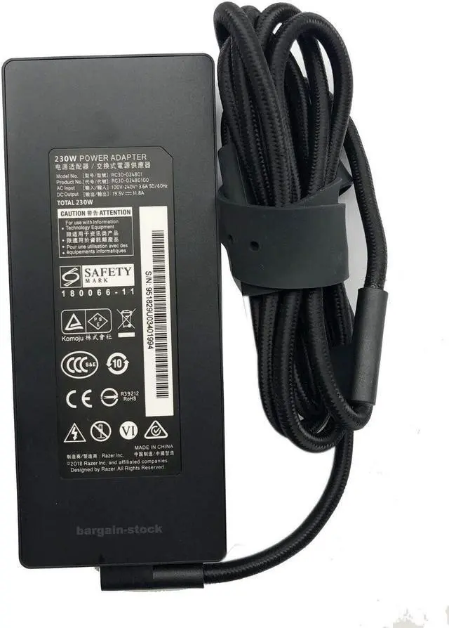 Main image of XUANKE 230W 19.5V 11.8A AC Adapter Charger Compatible for Razer Blade 17 Blade pro 17