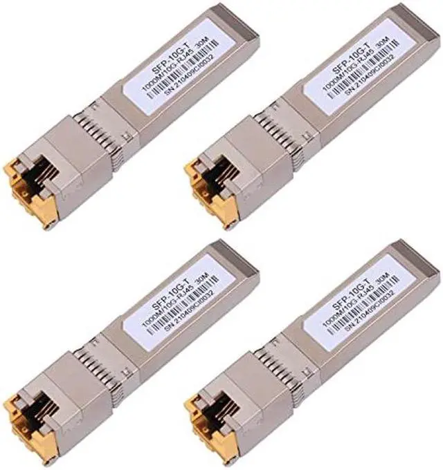 Main image of 4PAKC 10G SFP RJ45 Copper Transceiver, 10G T Copper Module 10GBase-T SFP CAT.6a/7 up to 30 Meters Compatible with Cisco,Ubiquiti,Netgear,D-Link,Supermicro,TP-Link,Broadcom Mikrotik,Unifi