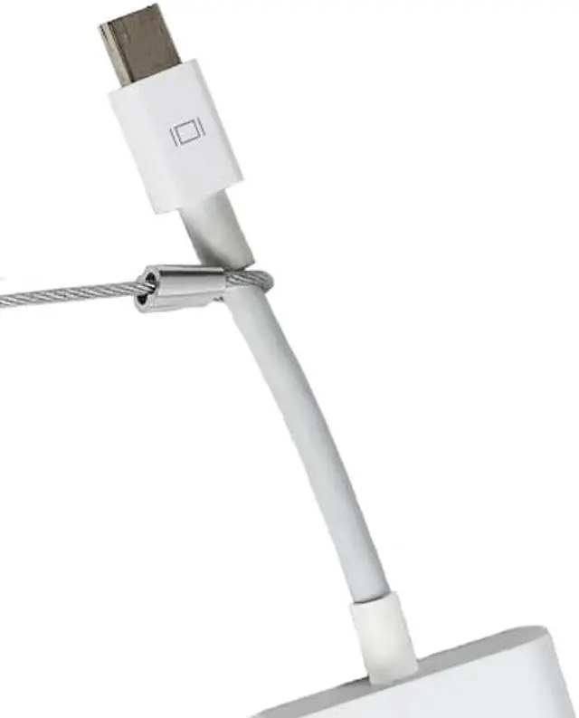 Alt view image 3 of 4 - TetherTies Patented Pre-Assembled Adapter Ties - Anti-Theft Cable Locks for Tools, Dongles, Tethers, Computer adapters. Steel Cable, Security Lock, Easy Installation with Free Crimping Tool