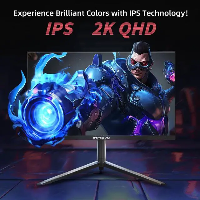 Alt view image 3 of 5 - INFIEVO 27 Inch Gaming Monitor QHD 2560 x 1440P 180Hz IPS 1m Computer Monitor, 95% DCI-P3,Height/Pivot/Swivel/Tilt Adjustable Vertical Monitor, FreeSync,HDR,Eye Care, HDMI/DPX2,VESA Compatible