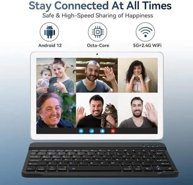 Alt view image 4 of 5 - Tablet 2024 Newest Android Tablet 10 inch, Octa-Core 5G WiFi Tablet with Keyboard, 128GB + 4GB + 1TB Expandable Storage, Large Touch-Screen Tablet, 13MP Dual Camera/Bluetooth/GPS/HD Display/Mouse/Case