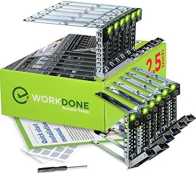 Main image of WorkDone 12-Pack 2.5" Drive Caddy - Compatible for Dell PowerEdge Servers - 14th Gen R440 R640 R740 R740xd R840 R940 R6415 R750xs XE8545 XC - Sticker Labels - Bright LED Tray - Setup Manual