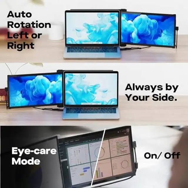 Alt view image 2 of 5 - Portable Monitor for Laptop, New Mobile Pixels Duex Plus DS 13.3" FHD 1080P Laptop Screen Extender, USB Type-C/HDMI Plug and Play Laptop Extended Monitor, Windows/macOS/Android/Switch Compatible