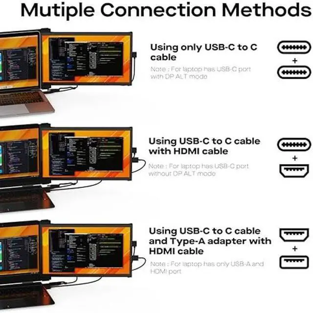Alt view image 5 of 5 - Portable Monitor for Laptop, New Mobile Pixels Duex Plus DS 13.3" FHD 1080P Laptop Screen Extender, USB Type-C/HDMI Plug and Play Laptop Extended Monitor, Windows/macOS/Android/Switch Compatible