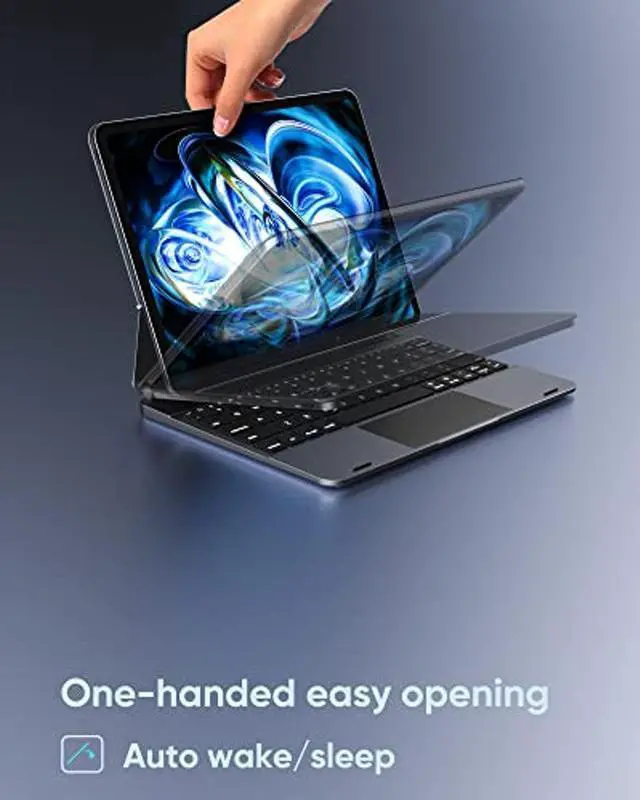 Alt view image 2 of 4 - doqo Keyboard Case for ipad pro 11 inch 4th-2022/3rd-2021/2nd-2020/1st-2018 gen, ipad Air 10.9inch 5th/4th gen,Metal Keyboard Case with Multi-Touchpad,Floating Cantilever Stand