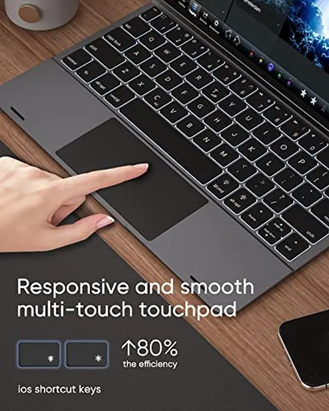 Alt view image 3 of 4 - doqo Keyboard Case for ipad pro 11 inch 4th-2022/3rd-2021/2nd-2020/1st-2018 gen, ipad Air 10.9inch 5th/4th gen,Metal Keyboard Case with Multi-Touchpad,Floating Cantilever Stand