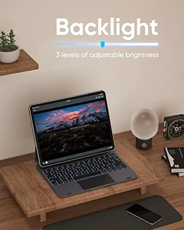 Alt view image 4 of 4 - doqo Keyboard Case for ipad pro 11 inch 4th-2022/3rd-2021/2nd-2020/1st-2018 gen, ipad Air 10.9inch 5th/4th gen,Metal Keyboard Case with Multi-Touchpad,Floating Cantilever Stand
