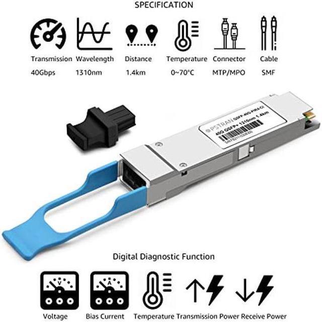 Alt view image 2 of 4 - OPSTRAN 40G QSFP+ PLRL4 Optical Transceiver Module Compatible for Cisco QSFP-40G-PLRL4 40GBASE-PLRL4 QSFP+ 1310nm 1.4km MTP/MPO DDM SMF