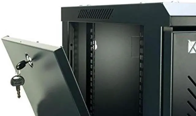 Alt view image 2 of 5 - Networx 6U Wall Mount Server Cabinet - 18 Inch Depth, Acrylic Door, Flat Packed