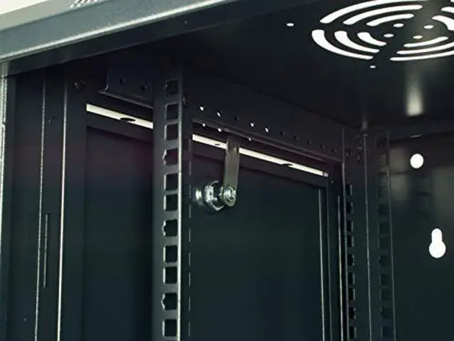 Alt view image 4 of 5 - Networx 6U Wall Mount Server Cabinet - 18 Inch Depth, Acrylic Door, Flat Packed