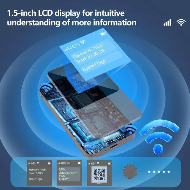 Alt view image 4 of 5 - VSVABEFV T8 4G LTE Portable WiFi Hotspot for Travel & LD933-US Portable sim Hotspot 150Mbps