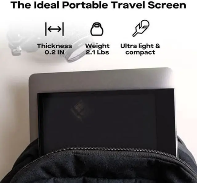 Alt view image 4 of 5 - Mobile Pixels Glance Laptop Portable Monitor, 16 Inch 1080P FHD Display USB-C&HDMI Portable Monitor, Travel Monitor with Dual Speakers for macOS/Windows/DeX/Nintendo Switch