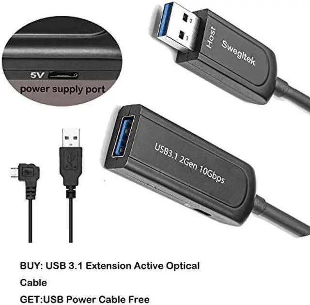 Alt view image 2 of 5 - USB 3.1 Male-Female Extension Cable Fiber Optical 10Gbps 40M Compatible with Windows Mac OS,Linux,Industrial Camera Machine Vision,Medical Security Monitoring Printer,Scanner,Touch Screen,Camera,Game