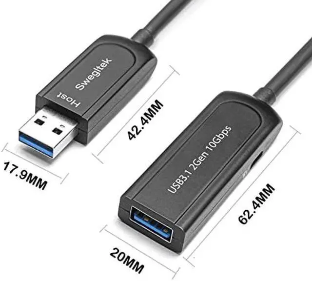 Alt view image 5 of 5 - USB 3.1 Male-Female Extension Cable Fiber Optical 10Gbps 40M Compatible with Windows Mac OS,Linux,Industrial Camera Machine Vision,Medical Security Monitoring Printer,Scanner,Touch Screen,Camera,Game