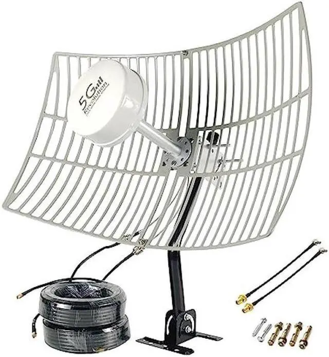 Main image of SIGNALPLUS Parabolic Antennas Kit, 2x2 MIMO Antenna 5G, 4G LTE Antenna Outdoor Directional WiFi Antennas Long Range for 5G 4G LTE Routers, TS-9, SMA, 698-6000MHz, 30dBi, 15meter LMR240, Mount Pole
