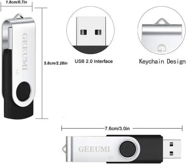 Alt view image 3 of 5 - GEEUMI Bulk USB Flash Drive 4GB 100 Pack Multicolor 2.0 Thumb Drive Rotated Design,Memory Stick with LED Light for Storage and Backup Data, Jump Drive,100/Pack,4Gig