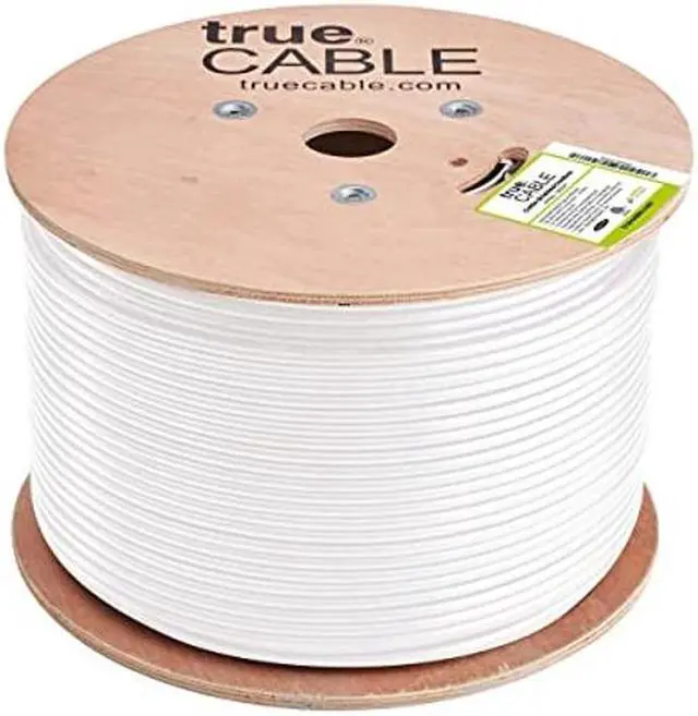 Alt view image 2 of 5 - trueCABLE Cat5e Outdoor, Shielded FTP, 1000ft, UV Resistant, Aerial CMX Rated, White, 24AWG Solid Bare Copper, 350MHz, PoE++ (4PPoE), ETL Listed, Bulk Ethernet Cable