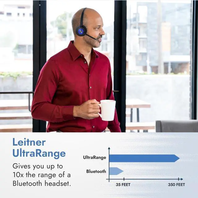 Alt view image 5 of 5 - Leitner LH475XL - Extra Comfort and Focus with XL Earpad - Wireless Computer Headset with Microphone - DECT USB Dongle Headset for Softphone, Computer, Laptop, and Tablet