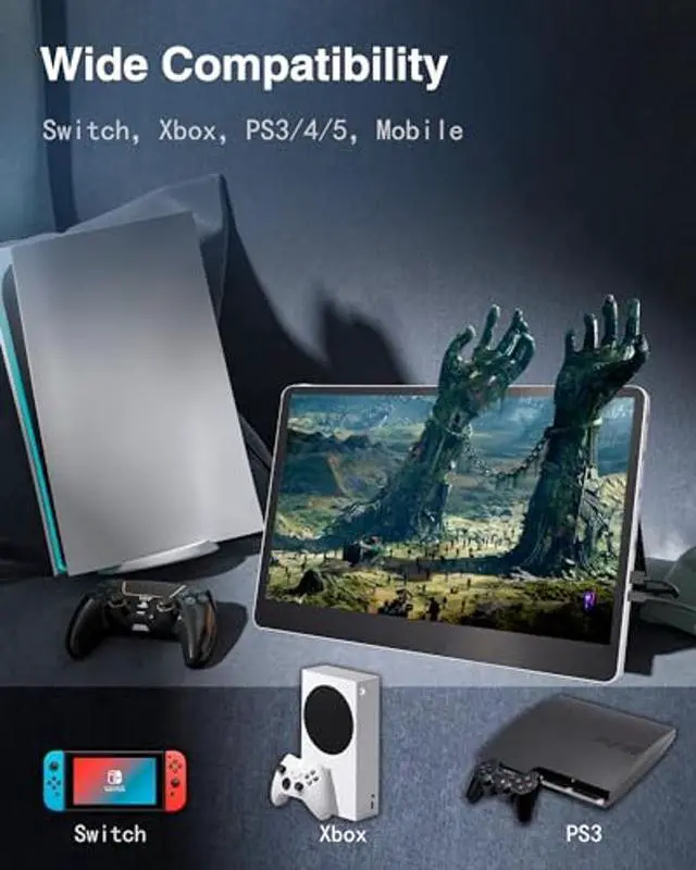 Alt view image 5 of 5 - Alecewey KX Laptop Screen Extender Monitor Portable Monitor for Laptop 15.6 Inch 1080P FHD IPS Touch Screen Laptop Monitor Extender Plug and Play Type-C/HDMI for Windows,Mac