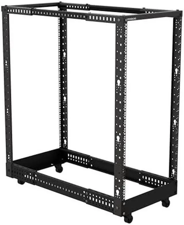 Main image of RyoRacks 22U 4-Post Open Frame Floor Standing Server Rack, 22" - 40" Adjustable Mounting Depth, Extra Cage Nut, Lockable Casters - Perfect for Computer, AV, Data, IT Equipment, Homelab, or File Server
