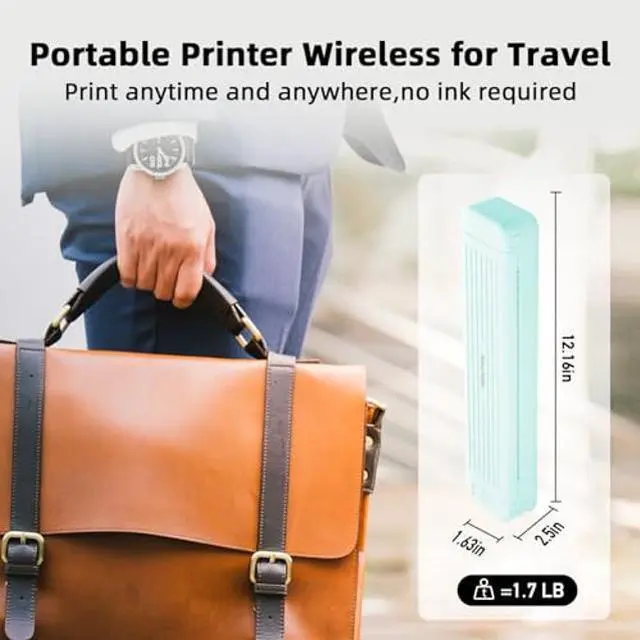 Alt view image 2 of 5 - PokeLabel P831 Portable Bluetooth Thermal Printer, 300 DPI Inkless & Wireless, Quiet & Fast Printing, US Letter/A4/A5/B5 Paper Compatibility, Ideal for Business Travel & Occasional Print Needs