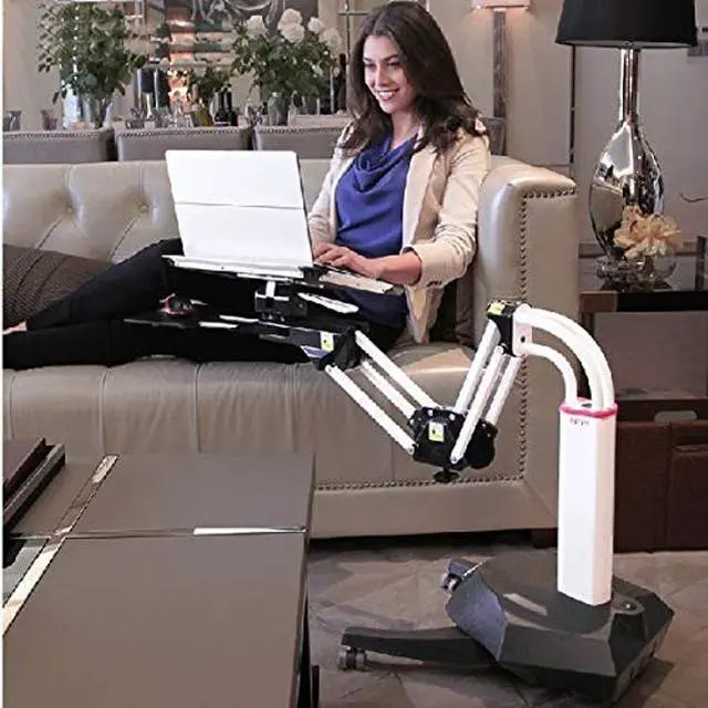 Alt view image 3 of 5 - Kesrer01 Full Motion Long Arm Multifunctional Moving Laptop Desk Sofa Bedside Notebook Stand Lazy Lift Rotating Computer Table