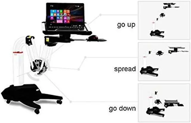 Alt view image 4 of 5 - Kesrer01 Full Motion Long Arm Multifunctional Moving Laptop Desk Sofa Bedside Notebook Stand Lazy Lift Rotating Computer Table