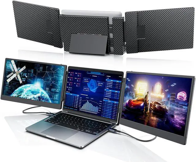 Main image of Laptomo 14'' Triple Portable Monitor for Laptop, 1080P FHD IPS Laptop Monitor Extender, Compatible with Windows, Chrome, Switch