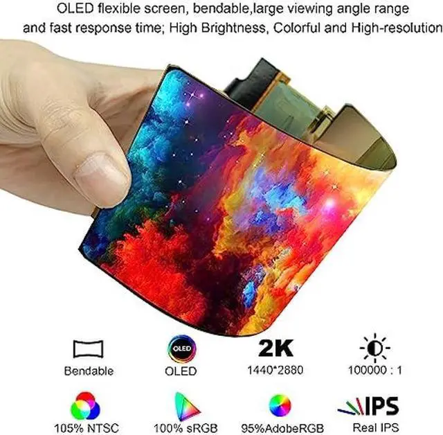 Alt view image 2 of 5 - Wisecoco 6 inch 2K 1440*2880 Flexible OLED Screen Display Soft Curved Bendable Display Screen Module With HDMI Driver Board Controller Board Kit No Housing Only Support Windows GPU Change YCRBR to RGB