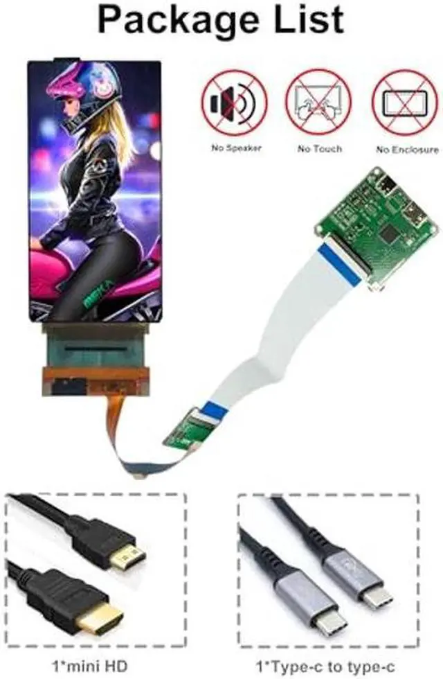 Alt view image 4 of 5 - Wisecoco 6 inch 2K 1440*2880 Flexible OLED Screen Display Soft Curved Bendable Display Screen Module With HDMI Driver Board Controller Board Kit No Housing Only Support Windows GPU Change YCRBR to RGB