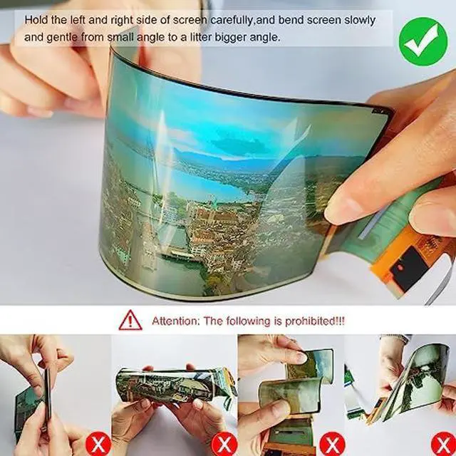 Alt view image 5 of 5 - Wisecoco 6 inch 2K 1440*2880 Flexible OLED Screen Display Soft Curved Bendable Display Screen Module With HDMI Driver Board Controller Board Kit No Housing Only Support Windows GPU Change YCRBR to RGB