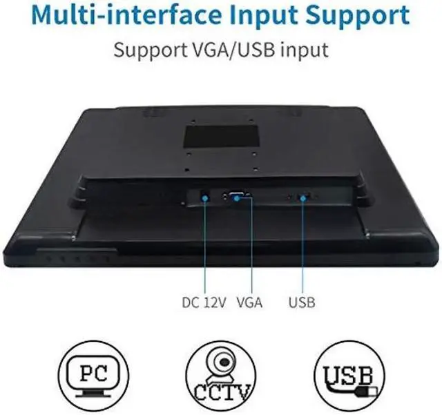 Alt view image 5 of 5 - Touchscreen Monitor, 19 inch LCD Monitor POS Touchscreen Monitor 1440x900 High Res Built-in Touchscreen Display VGA USB Touch-Screen Monitor for PC POS Cashier Restaurant Bar Coffee Store