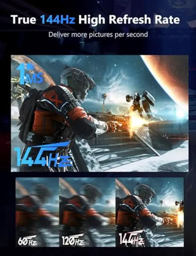 Alt view image 2 of 5 - 2.5K Portable Gaming Monitor, 18" 144Hz IPS Portable Laptop Monitor, Second Screen Dual USB C HDMI Computer Gaming Display with Speakers & Smart Cover, Travel Monitor for PC Phone PS4/5 Xbox Switch