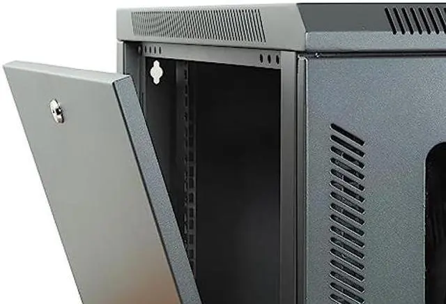 Alt view image 5 of 5 - Networx 12U Wall Mount Server Cabinet - 24 Inch Depth, Acrylic Door, Flat Packed