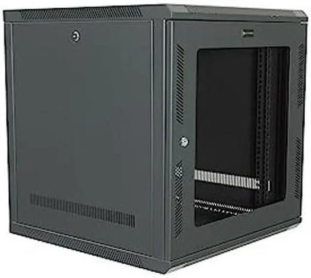 Alt view image 4 of 5 - Networx 12U Wall Mount Server Cabinet - 24 Inch Depth, Acrylic Door, Flat Packed