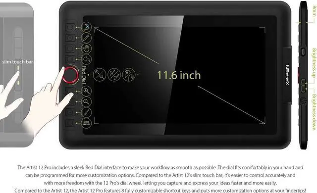 Alt view image 5 of 5 - XP-PEN Artist12Pro Pen Display 11.6inch Drawing Monitor