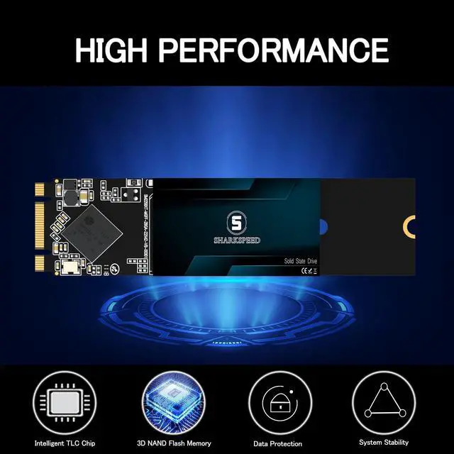 Alt view image 2 of 5 - SSD 4TB M.2 2280 SHARKSPEED TLC 3D NAND SATA III 6 Gb/s, Internal Solid State Drive PC Computer Laptop and Desktop (M.2 2280, 4TB)