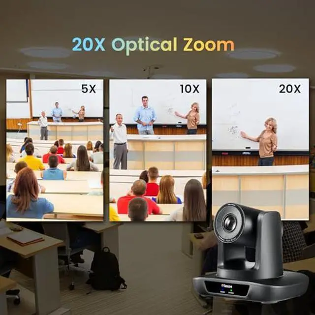 Alt view image 3 of 5 - iuZee 20X Optical Zoom Conference Room Camera USB3.0 HDMI PTZ Camera 1080P 60FPS Wide Angle for Video Conference Church Live Streaming Meeting Education Works with Zoom Skype Teams OBS YouTube