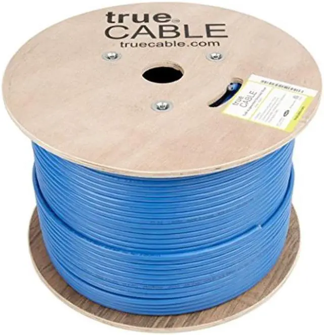 Alt view image 3 of 5 - trueCABLE Cat6A Shielded Riser (CMR), 1000ft, Blue, 23AWG Solid Bare Copper, 750MHz, PoE++ (4PPoE), ETL Listed, Overall Foil Shield (FTP), Bulk Ethernet Cable