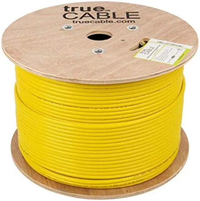 Alt view image 3 of 5 - trueCABLE Cat6A Shielded Riser (CMR), 1000ft, Yellow, 23AWG Solid Bare Copper, 750MHz, PoE++ (4PPoE), ETL Listed, Overall Foil Shield (FTP), Bulk Ethernet Cable