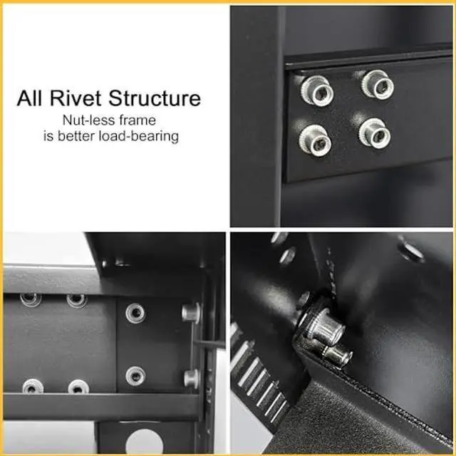 Alt view image 3 of 5 - RIVECO 18U 19" Adjustable Depth Server Rack Support Up to 1700LBS Floor Standing 4 Posts Construction with Load-Bearing Casters Universal for Network Equipment Black