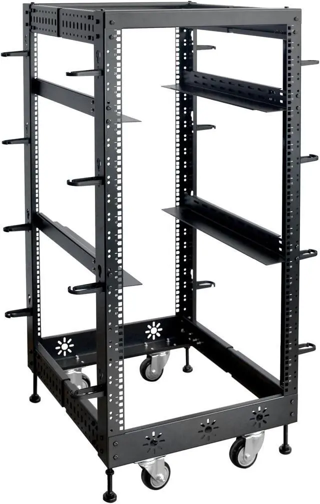 Main image of RIVECO 22U 19" Adjustable Depth Server Rack Support Up to 1700LBS Floor Standing 4 Posts Construction with Load-Bearing Casters Universal for Network Equipment Black